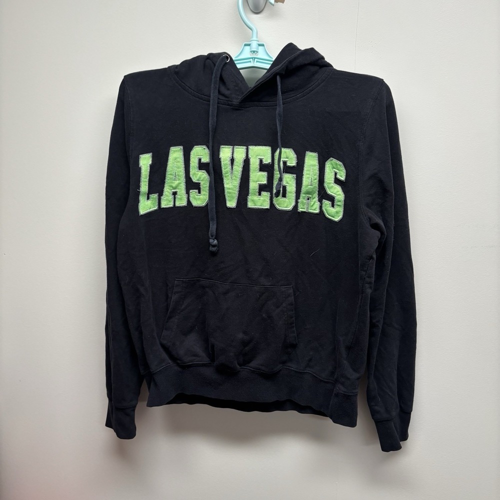 C'ESTTOI Womens Sweatshirt Sz L Large Long Sleeve Hoodie Las Vegas Black Good